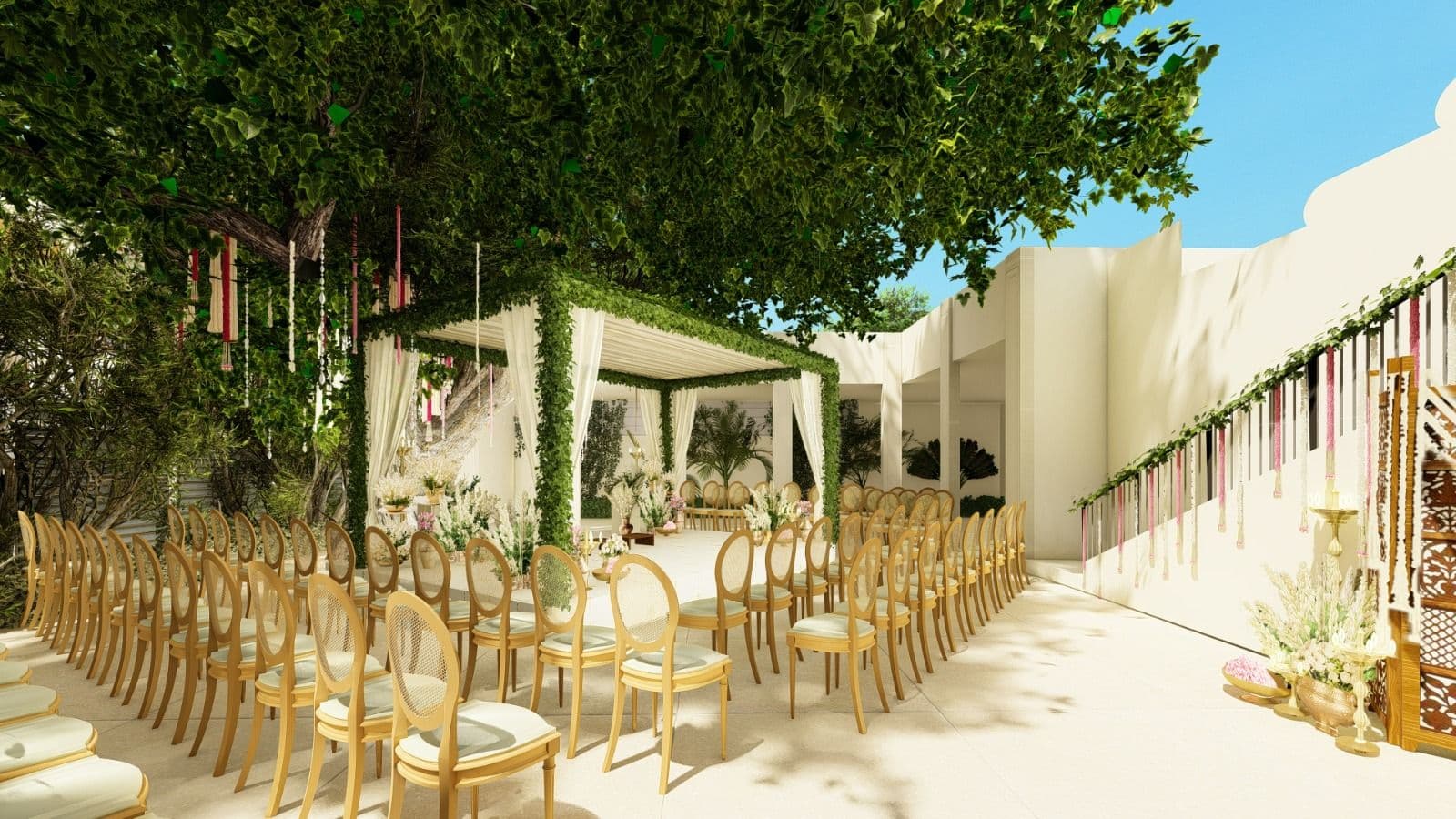Outdoor Garden Mandap - 3D Render 3